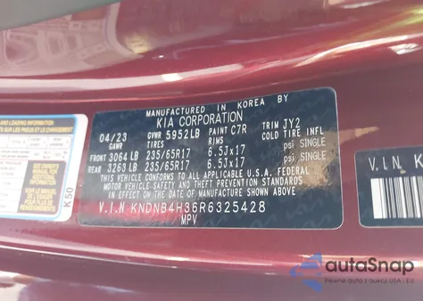 2024 Kia Carnival Lx Seat Package из США, поврежденный, VIN KNDNB4H36R6325428